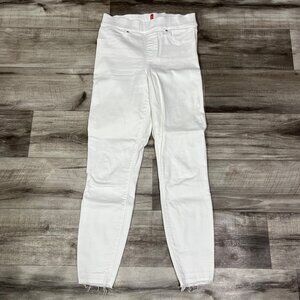Spanx High Rise Distressed Denim Skinny Jeggings White Women’s Size S